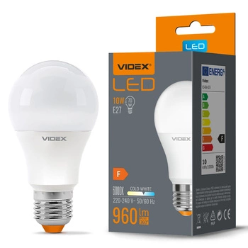 LED žárovka E27 A60 10W = 70W 960lm 6000K studená bílá 240° Videx