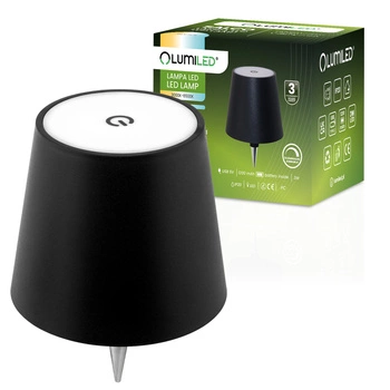 Stolní stolní lampa Noční zátka na láhev vína USB CCT 3 barvy SALCO Black LUMILED