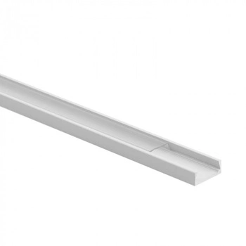 Hliníkový povrchový profil LED bílý 1m s průhledným difuzorem pro LED pásky + koncovky Ecolight řady N
