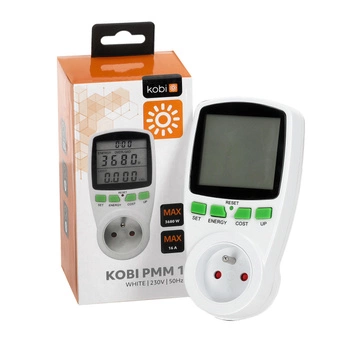 PMM1 Měřič spotřeby energie s měřením spotřeby energie, emisí CO2 a nákladů na energii Bílá KOBI