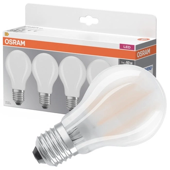 4x LED žárovka A60 E27 6,5W = 60W 806lm 2700K Warm 300° BASE Osram