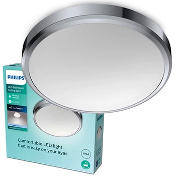 Plafond LED lampa pro povrchovou montáž DORIS 17W 4000K IP44 31cm chrom PHILIPS