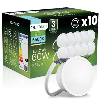 10x LED Vložka do Svítidel Modul INSERT Mléčný 7W = 60W 120° 670lm 6500K studená bílá Stmívatelný LUMILED