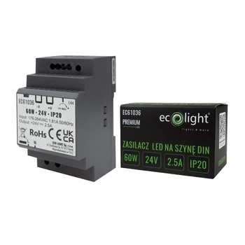 Napájecí zdroj LED Premium Line 60W 24V Ecolight na lištu DIN