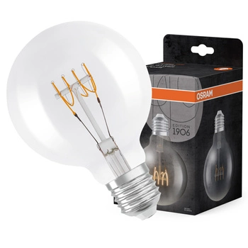 Dekorativní LED žárovka G95 Sphere E27 4,8W = 40W 470lm 2700K Warm 320° Filament Dimmable Vintage 1906 Osram