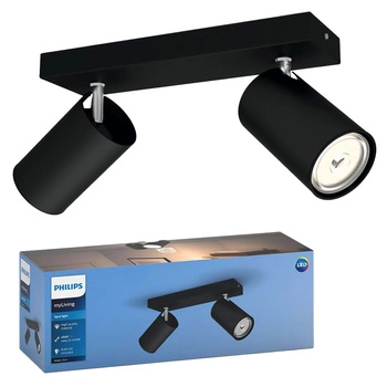 KOSIPO stropní svítidlo Reflektor 2x GU10 černý Pohyblivý PHILIPS