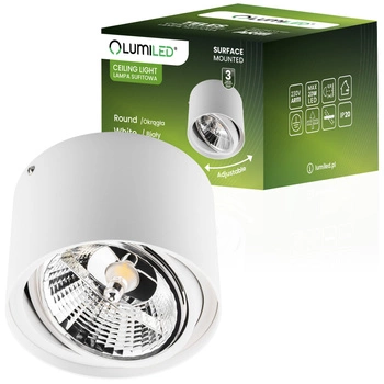 Povrchová montáž HALOGEN SPOT TUBA Movable GU10 AR111 Round White 100mm TELES LUMILED