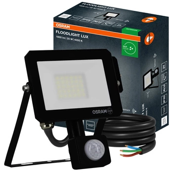 LED reflektor Halogenový venkovní reflektor 20W 4000K 1800lm IP65 se senzorem pohybu a soumraku SENSOR FLOODLIGHT LUX OSRAM