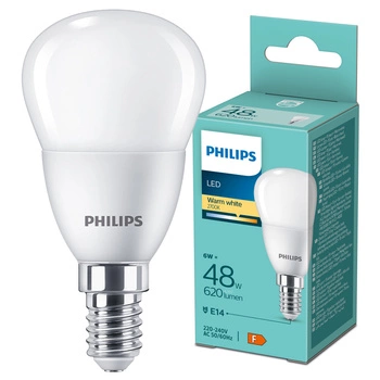 LED žárovka E14 Ball P45 6W = 48W 620lm 2700K Warm Essential Philips