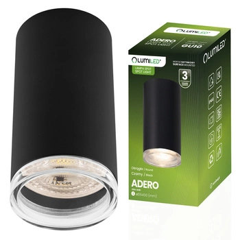 LED reflektorové stropní svítidlo Spot Tuba GU10 IP44 ADERO Black Lumiled