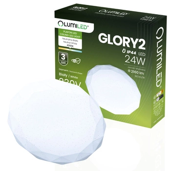 Plafond LED světlo pro povrchovou montáž GLORY2 24W IP44 Round 35cm LUMILED