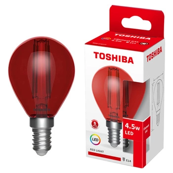 LED žárovka E14 G45 4,5W Filament Red TOSHIBA