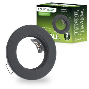 ARDALI pevné kulaté halogenové svítidlo pod omítku grafitový plech MR16 GU10 LUMILED
