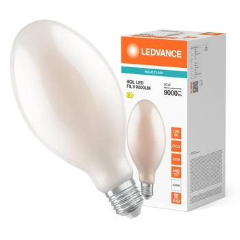 LED žárovka HQL E40 60W = 250W 9000lm 4000K neutrální bílá FILAMENT LEDVANCE