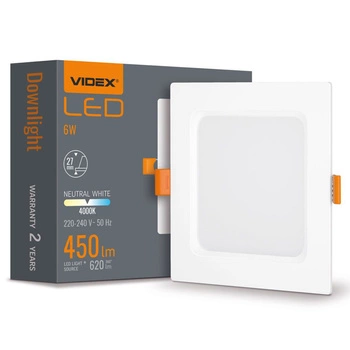 LED panel Zapuštěné svítidlo 6W 620lm 4000K neutrální bílá Videx