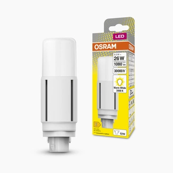 Jednostranná LED zářivka G24d 9,5W = 26W 1080lm 3000K Warm 300° DULUX LED D VT EM &amp; AC Osram
