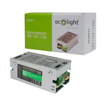 Modulární napájecí zdroj pro LED pásky 15W 12V 1,25A IP20 SLIM Ecolight