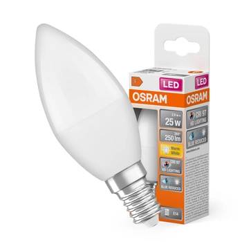LED žárovka B37 Candle E14 2,9W = 25W 250lm 2700K Warm CRI&gt;97 200° CLASSIC Osram