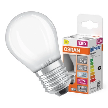LED žárovka P45 Ball E27 3,4W = 40W 470lm 4000K Neutrální CRI90 300° Stmívatelné vlákno SUPERSTAR PLUS CLASSIC Osram