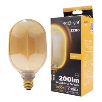 LED žárovka O100 E27 4W 200lm 1800K Warm FILAMENT Dekorativní ZERO Ecolight