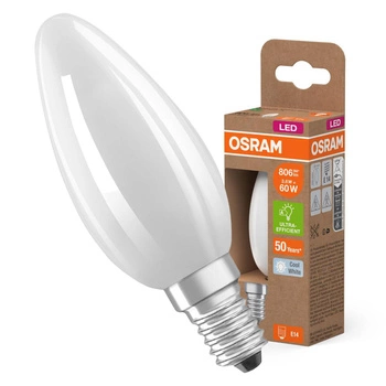 LED žárovka B35 Candle E14 3,8W = 60W 806lm 4000K Neutrální 330° 213lm/W CLASSIC ENERGETICKÁ ÚSPORNOST Osram