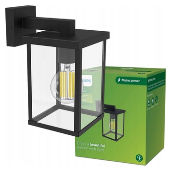 BELLINI E27 IP44 Nástěnné svítidlo LED Downward Fasáda černá PHILIPS