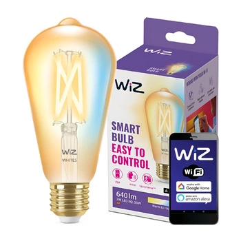 LED žárovka E27 ST64 7W = 50W Filament Amber SMART WiFi WiZ