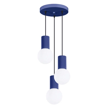 Stropní závěsné svítidlo 3x G9 Round Navy Blue Modern Matte Halo Sollux