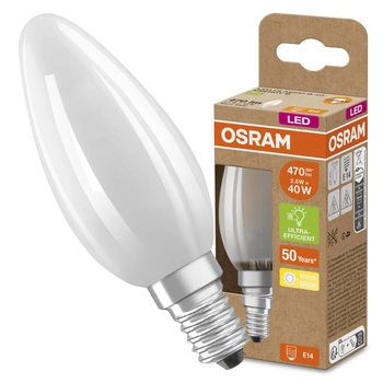 LED žárovka B35 Candle E14 2,5W = 40W 470lm 2700K Warm 300° 188lm/W CLASSIC ENERGETICKÁ ÚSPORNOST Osram