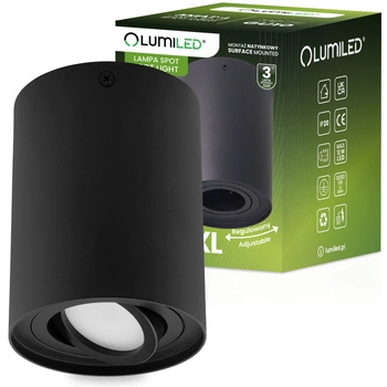 Povrchová montáž HALOGEN Spot Tuba Movable AMAT-XL GU10 Round 125mm BLACK LUMILED 