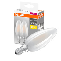 2x LED žárovka B35 Candle E14 4W = 40W 470lm 2700K Warm 300° BASE Osram