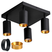 Stropní LED svítidlo nástěnné a stropní svítidlo 4 x GU10 MARIBEL Black GOLDLUX (Polux)