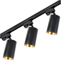 Osvětlovací lišta 1.5m + 3x reflektor lištový, GU10 Černá Zlatý SAGI LUMILED