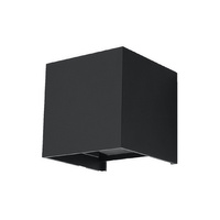 Exteriérové povrchové svítidlo LUCA LED 6W 3000K IP54 Nástěnné svítidlo horní/spodní kostka černá SOLLUX
