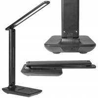 Stolní nastavitelná stolní lampa LED 5W 400lm 3000-4000-6500K CCT dobíjecí školní noční světlo stmívatelné vypínač černý Kivo Masterled