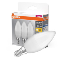 3x LED žárovka E14 B37 4,9W = 40W 470lm 2700K Warm 200° OSRAM