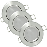 3x SUN OLAL vestavné stropní svítidlo. stříbrný lesklý hliník GOLDLUX (Polux) + LED GU10 3.5W