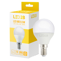 LED žárovka E14 Ball 9W 806lm 3000K Warm 180° LED2B Kobi