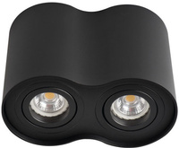 Přisazené halogenové pohyblivé SPOT svítidlo kulaté BORD 2xGU10 matná černá IP20 Kanlux