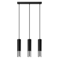 LOOPEZ 3L Závěsné stropní svítidlo 3xGU10 Elegant Black Chrome SOLLUX