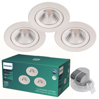 3x LED SPARKLE 5,5W 2700K stmívatelné LED svítidlo pro zapuštěnou montáž Kulatá bílá PHILIPS