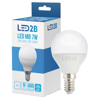LED žárovka E14 Ball 7W 600lm 6500K Cold 180° LED2B Kobi