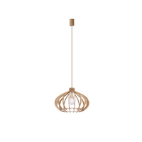 IKA 4174 Nowodvorski Dřevěná závěsná kulová lampa E27 z MDF Boho stropní lampa