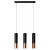 LOOPEZ 3L 3xGU10 Elegantní závěsné svítidlo SOLLUX v černo-měděném provedení