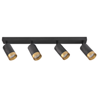 Nástěnná a stropní bodová svítidla 4x GU10 černá zlatá ARRAS Sanico Goldlux
