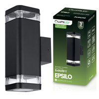 Zahradní nástěnná lampa 2x GU10, IP54 dvojitý nahoru a dolů EPSILO LUMILED