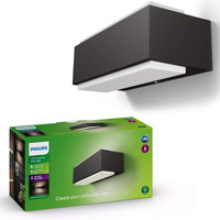 Zahradní lampa LED nástěnná lampa STRATOSPHERE myGarden 2x4.5W 2700K IP44 Horní-spodní antracit PHILIPS