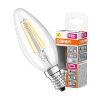 LED žárovka B35 Candle E14 3,4W = 40W 470lm 4000K Neutrální CRI90 300° Stmívatelné vlákno SUPERSTAR PLUS CLASSIC Osram
