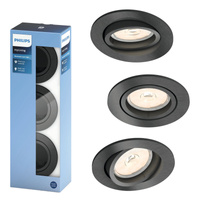 Zásuvné halogenové svítidlo DONEGAL 3x GU10 Round Movable Grey PHILIPS