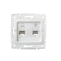 Počítačová a telefonní zásuvka RJ45 RJ11 Square White LOGI Kanlux
